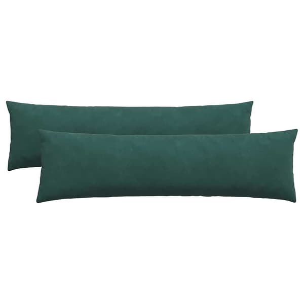 Sofakuddar 2 pcs Mörkgrön 145 x 40 cm Kordread tyg