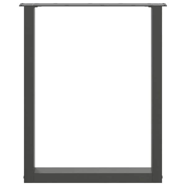 Matbordsben U-formade 2 st antracit 70x(72-73) cm stål