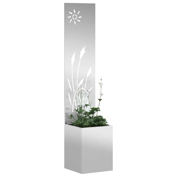 Trädgårds integritetsskärm Silver 32 x 150 cm Galvaniserat stål