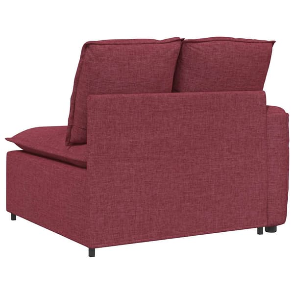Modulär soffa armstödsändmodul med dynor vinröd 100 cm