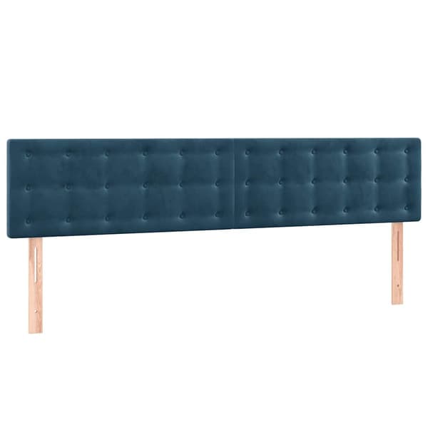 Ramsäng med madrass mörkblå 120x190 cm sammet