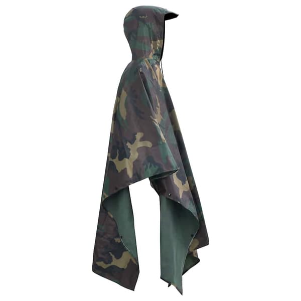 Regnponcho i kamouflage