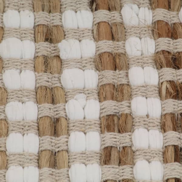 Badrumsmattor handvävd jute beige och vit
