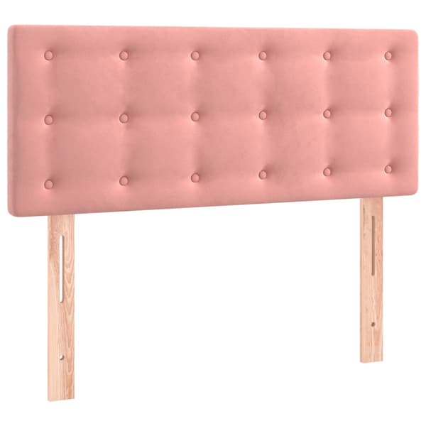 Ramsäng med madrass rosa 90x190 cm sammet