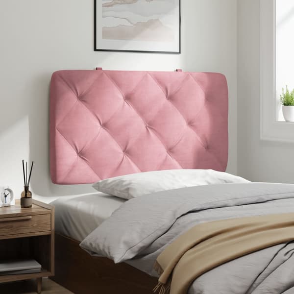 Headboard Cushion Pink 90 cm Velvet