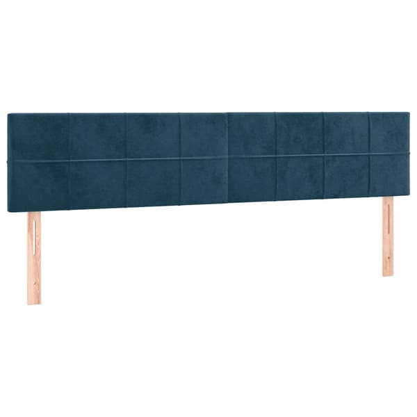 Ramsäng med madrass mörkblå 180x200 cm sammet