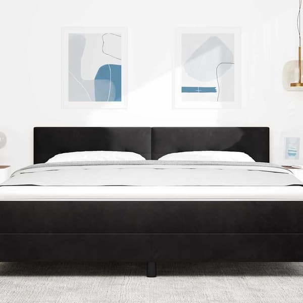 Huvudgavel Svart 180 cm Sammet