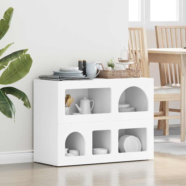Sideboard ELST Vit 80,5 x 35 x 59 cm Konstruerat trä