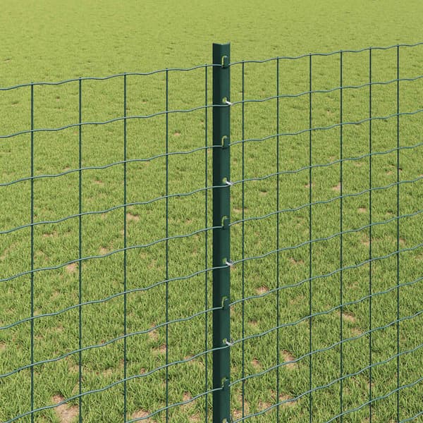 Inbäddad staketpost 11 st Grön 180 cm Pulverlackerat stål