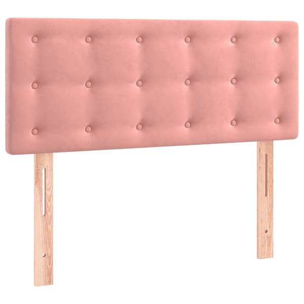 Ramsäng med madrass & LED rosa 100x200 cm sammet