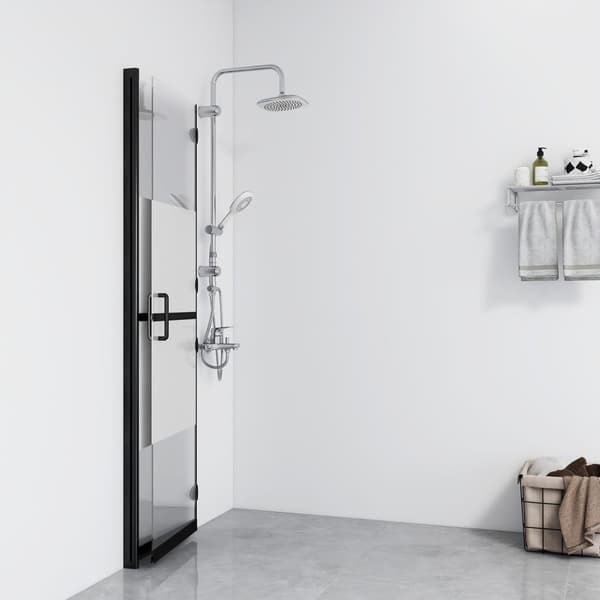 Vikbar duschvägg med halvfrostat ESG-glas 110x190 cm