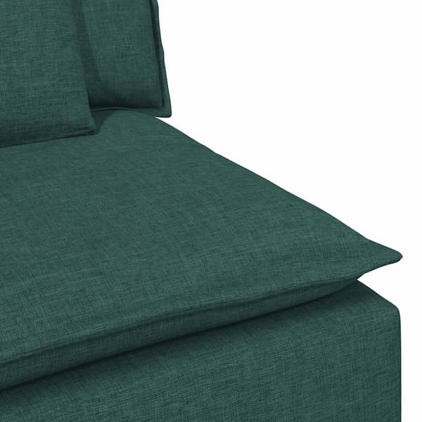 Modulär soffa armstödsändmodul med dynor mörkgrön 100 cm