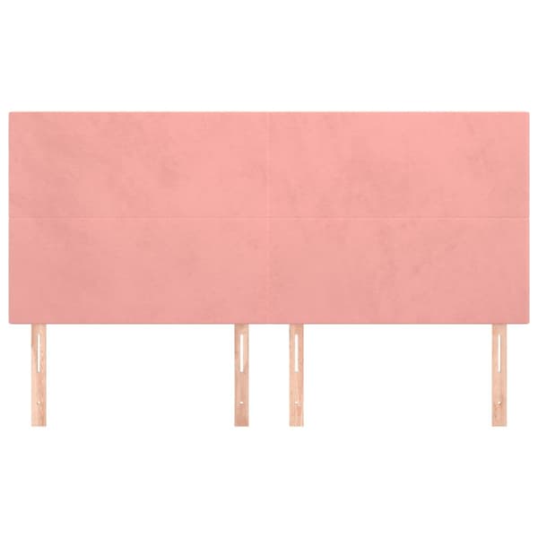 Sänggavel rosa 200x5x118/128 cm sammet
