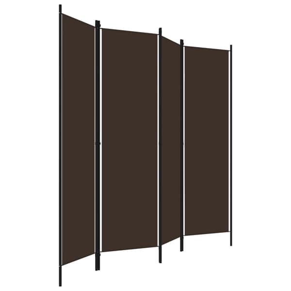 Rumsavdelare 4 paneler brun 200x180 cm