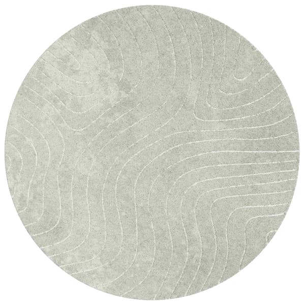 Områdesmattor Rund PALMERAS Grön Ø 120 CM Polyester