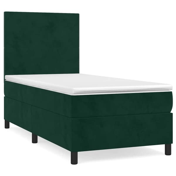 Ramsäng med madrass mörkgrön 80x200 cm sammet