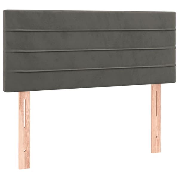 Ramsäng med madrass mörkgrå 90x190 cm sammet
