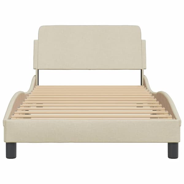Bed Frame "Dover" Cream 100x200 cm Fabric