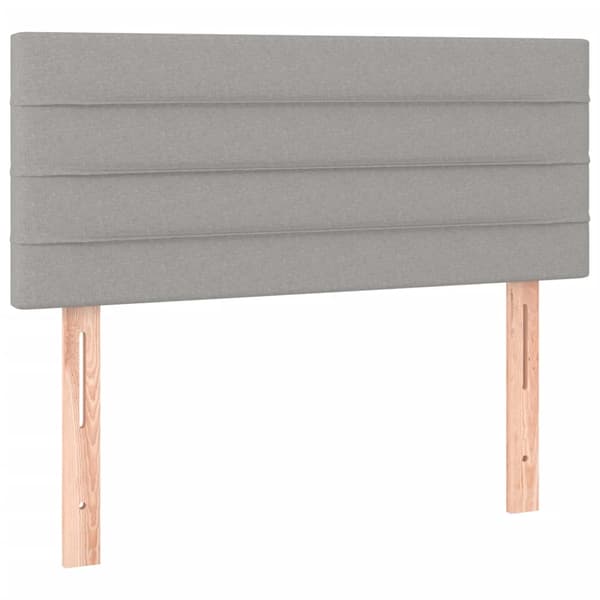 Ramsäng med madrass ljusgrå 100x200 cm tyg