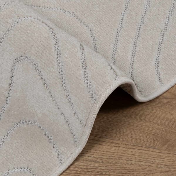 Områdesmattor Rektangulär PALMERAS Kräm 280 x 200 cm Polyester