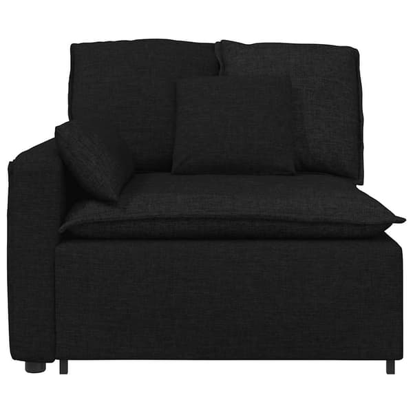 Modulär soffa armstödsändmodul med dynor svart 100 cm