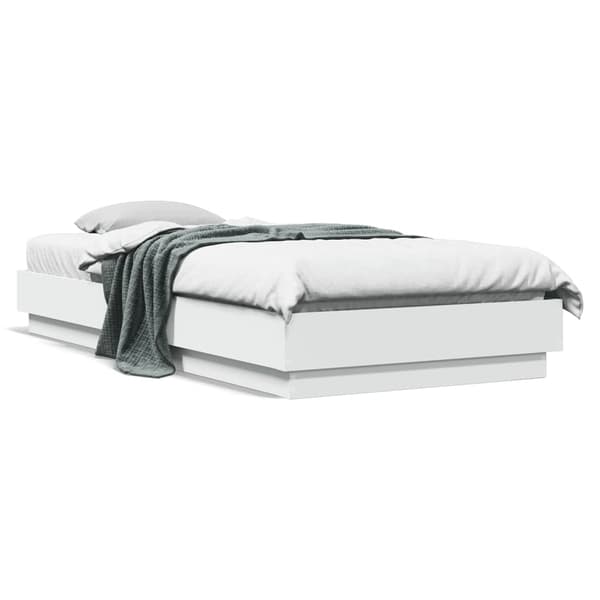 Sängram vit 90x200 cm konstruerat trä