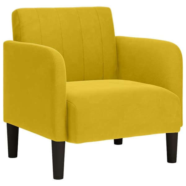 Soffstol med armstöd gul 54 cm sammet
