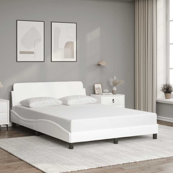 Bed Frame "Dover" White 140x200 cm Faux Leather