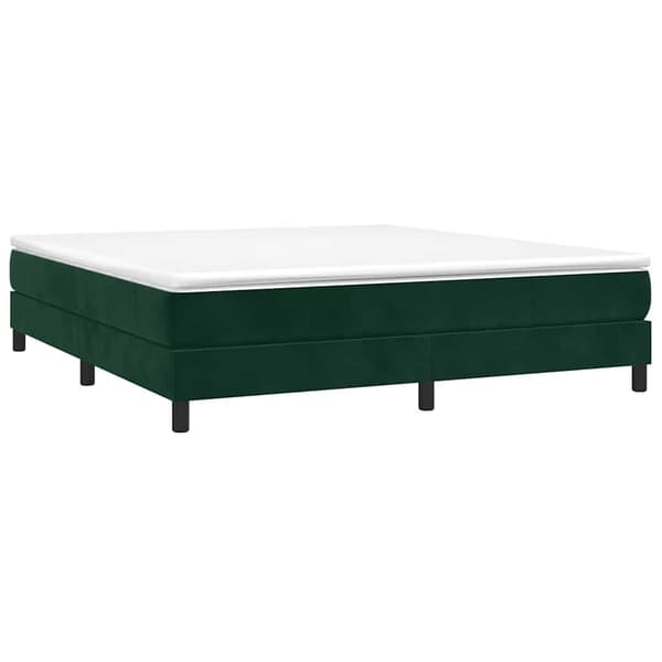 Boxspring-sängram mörkgrön 180x200 cm sammet