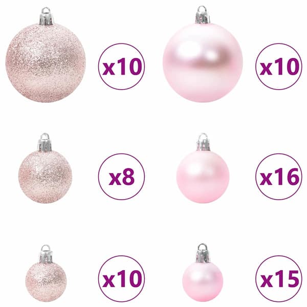 Julprydnad Set med 300 LED-lampor 120 pcs Rosa Plast