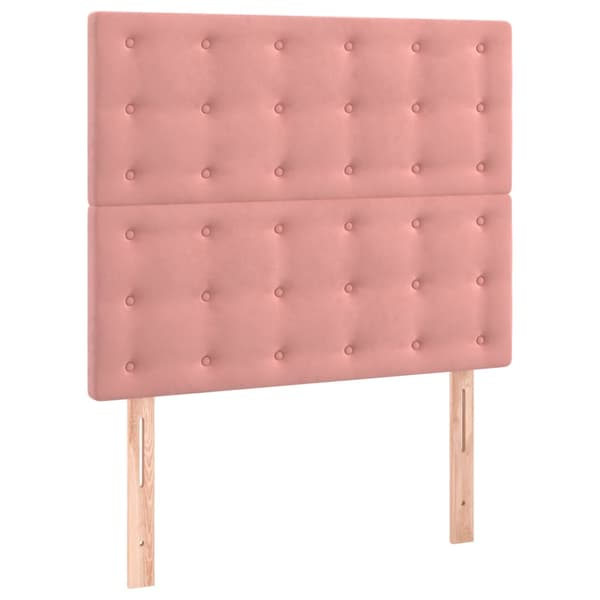 Ramsäng med madrass rosa 120x200 cm sammet