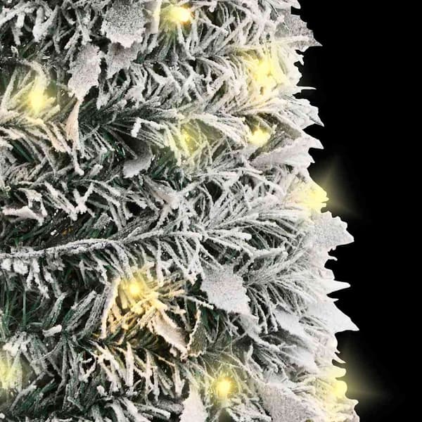 Plastgran pop-up med snö 200 LED 210 cm