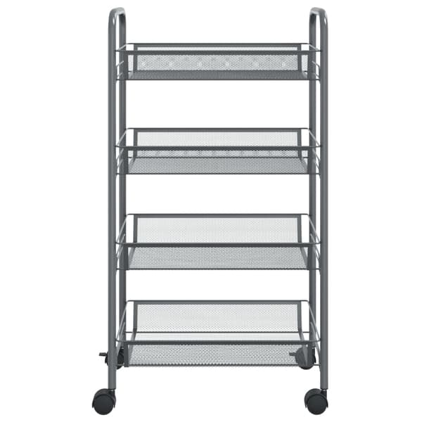 Rullvagn 4 våningar grå 46x26x85 cm järn