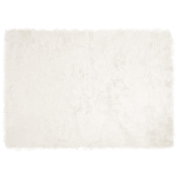 Fuskfäll matta TAFALLA Vit 140 x 200 cm Polyester