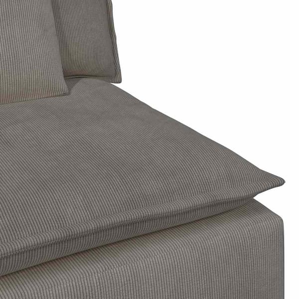 Modulär soffa armstödsändmodul med dynor ljusgrå 100 cm
