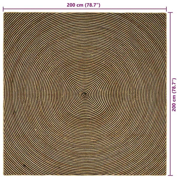 Områdesmattor Svart 200 x 200 cm Jute