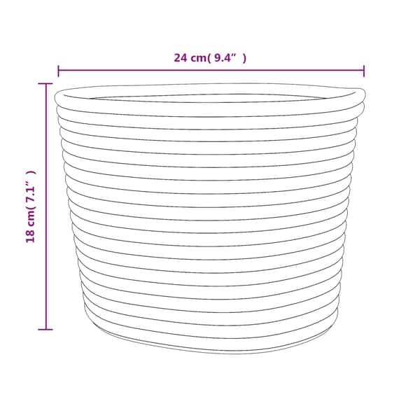 Förvaringskorgar 2 st grå och vit Ø24x18 cm bomull