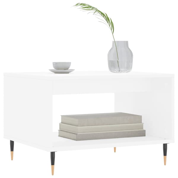 Soffbord vit 60x50x40 cm konstruerat trä