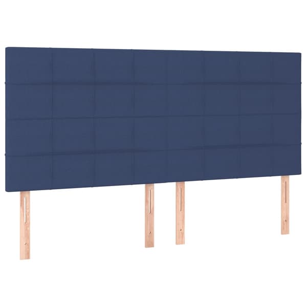 Ramsäng med madrass blå 180x200 cm tyg