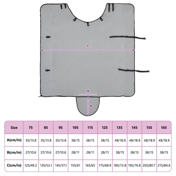 Hästdyna Fullt ljusgrå och rosa 165 cm Polyester