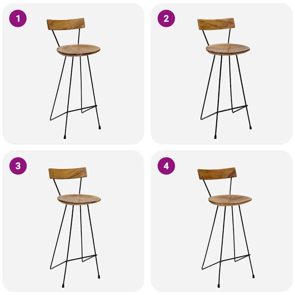 Barstolar 2 st massiv teak