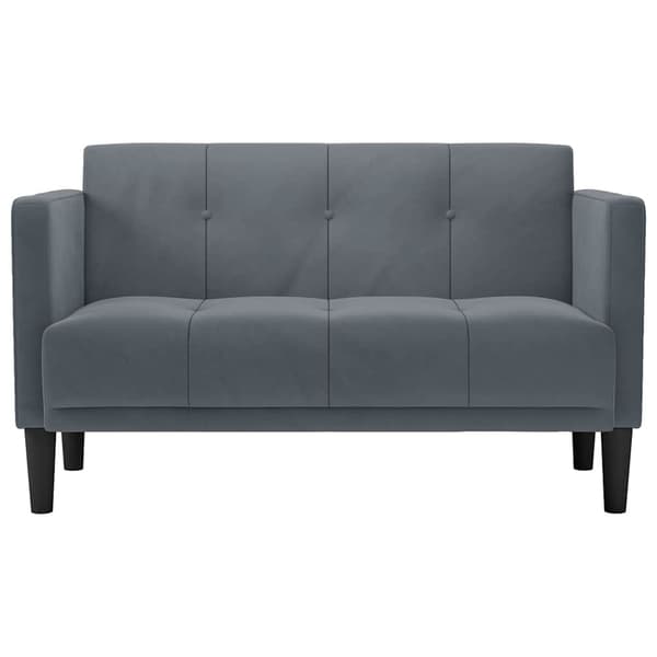 Loveseat soffa mörkgrå 111 cm sammet