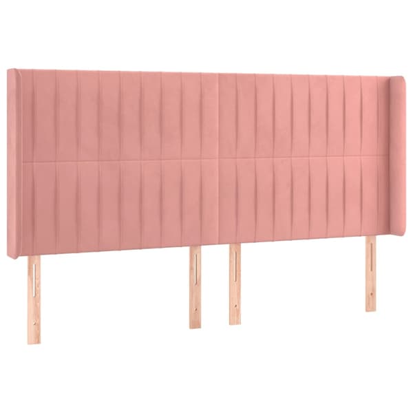 Ramsäng med madrass rosa & LED 200x200 cm sammet