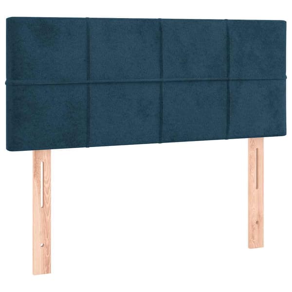 Ramsäng med madrass mörkblå 80x200 cm sammet