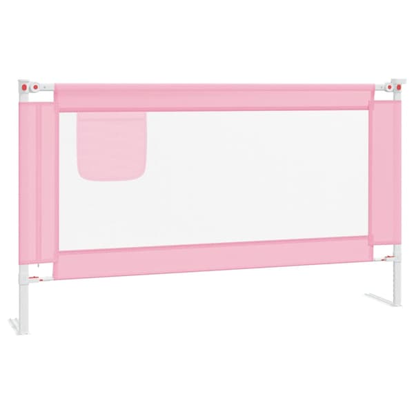 Sängskena för barn rosa 140x25 cm tyg