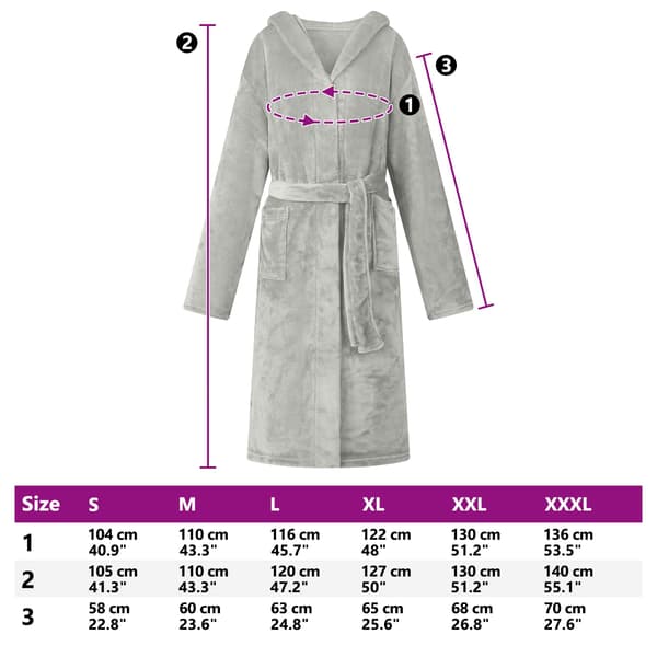 Badräkt Hoodie Grå m Flanell