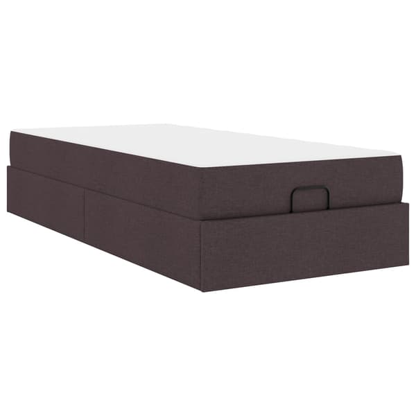 Sängram med madrass 2 pcs Tan tyg