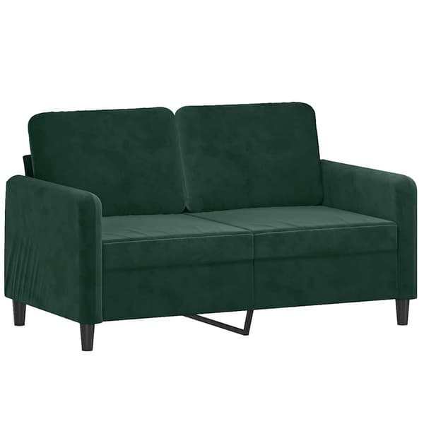 2-sitssoffa med prydnadskuddar mörkgrön 120 cm sammet