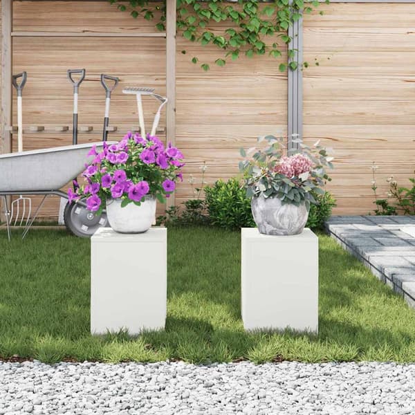 Växtställ 2 pcs Vit 24 x 24 x 35 cm Stål