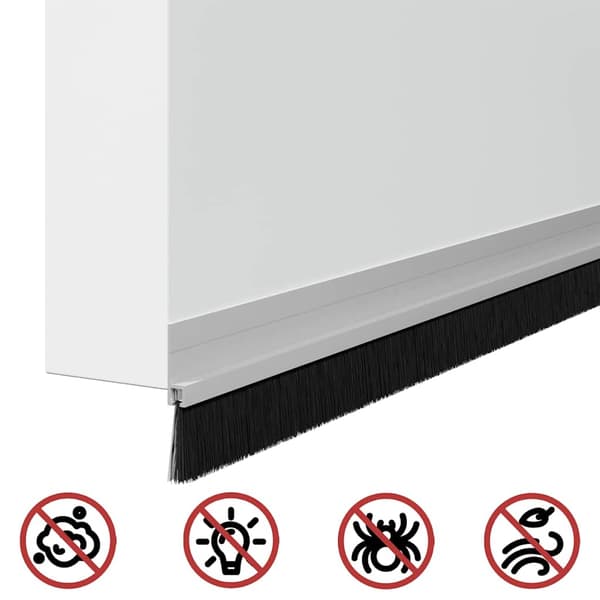 Självhäftande dörrborstlist 2 pcs Silver 100 cm